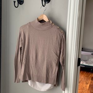 Ann Taylor Layered mixed media sweater